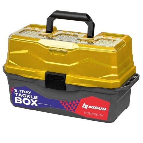фото Ящик для снастей tackle box, трехполочный, nisus, желтый тонар