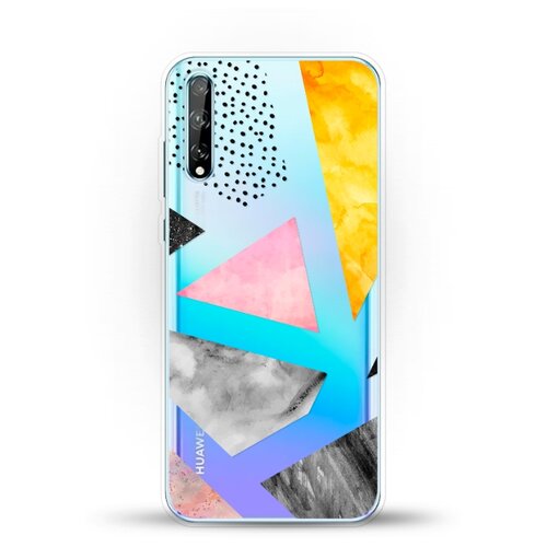 фото Силиконовый чехол мраморные треугольники на huawei y8p andy & paul