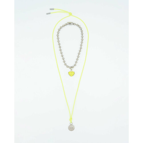 Колье TATI YORK Double pleasure yellow, длина 40.8 см, серебряный, желтый