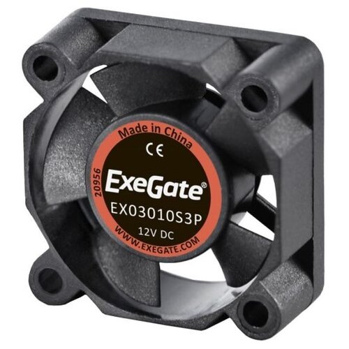 Вентилятор для корпуса ExeGate EX03010S3P, черный вентилятор для корпуса exegate mirage s 30x30x10 8000rpm ex281210rus