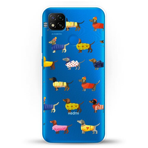 фото Силиконовый чехол модные таксы на xiaomi redmi 9c andy & paul
