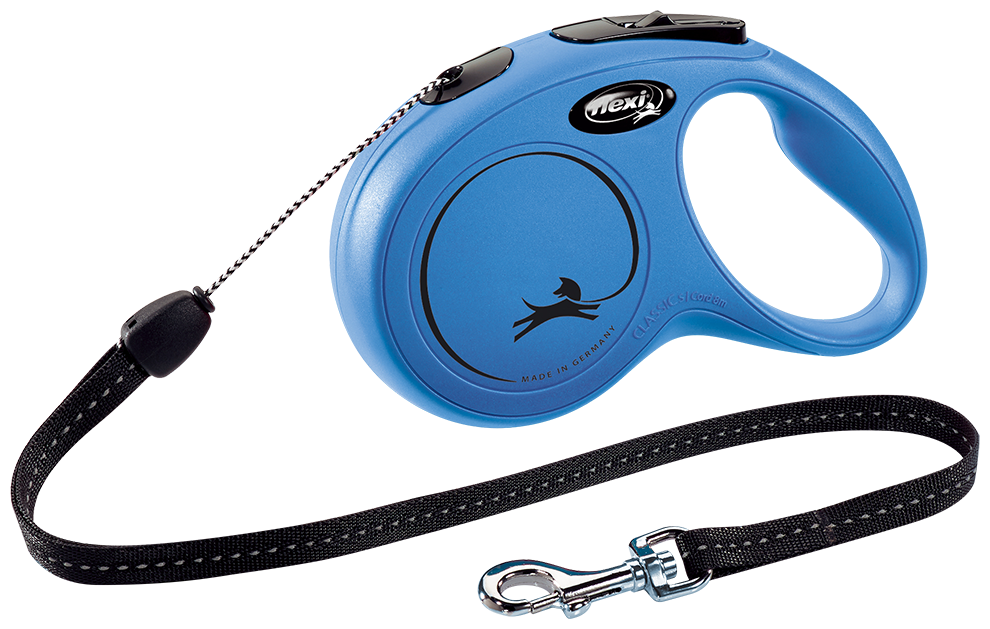 Поводок-рулетка для собак Flexi New Classic S тросовый синий 8 м