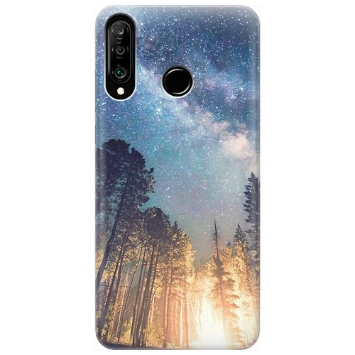 фото Ультратонкий силиконовый чехол-накладка для huawei p30 lite / honor 20s / honor 20 lite с принтом "млечный путь" gosso
