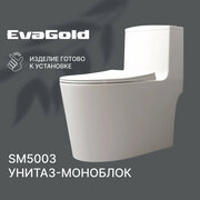 Унитаз напольный моноблок EvaGold SM5003 белый с гофрой и подводкой