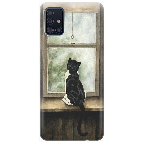 фото Re:pa чехол - накладка artcolor для samsung galaxy a51 с принтом "кот у окна"