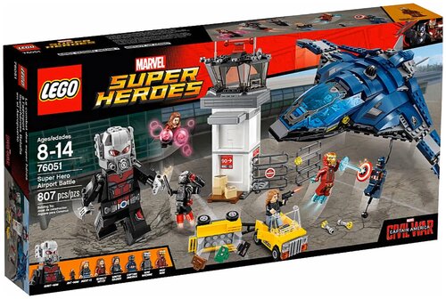 Конструктор LEGO Marvel Super Heroes 76051 Битва супергероев в аэропорту, 807 дет.