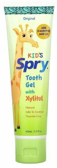 Зубная паста-гель Xlear Kid's Spry с ксилитолом, оригинальный, 60 мл (2 жидк. унции)