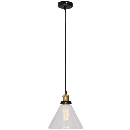 Потолочный светильник Lussole Glen Cove GRLSP-9607, E27, 60 Вт, кол-во ламп: 1 шт., цвет арматуры: черный, цвет плафона: бесцветный