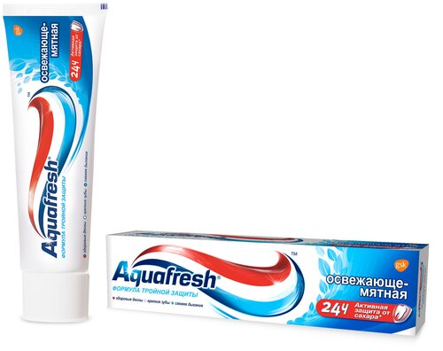 Зубная паста Aquafresh Тройная защита Освежающе-мятная, 100 мл, 150 г, 2 шт.