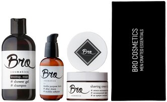 Подарочный набор Bro Cosmetics №5.2 // крем-гель для бритья, бальзам для лица и бороды, sport шампунь-гель для душа, подарочная упаковка
