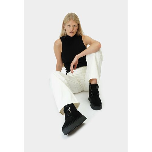 фото Ботинки mario berlucci, зимние, натуральная замша, размер 38, черный