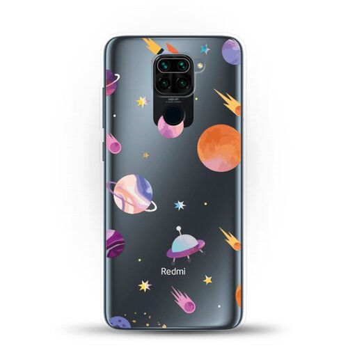 фото Силиконовый чехол узор из планет на xiaomi redmi note 9 andy & paul