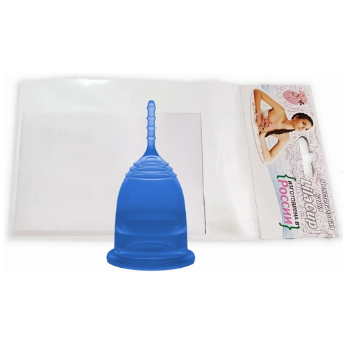 LilaCup чаша менструальная Практик, 1 шт., синий lilacup чаша менструальная практик пурпурная m в атласном мешочке 1 шт