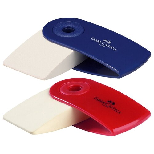 Ластик Faber-Castell Sleeve Mini, прямоугольный, 54*25*13мм, красный/синий пластиковый футляр ластик sleeve mini faber castell