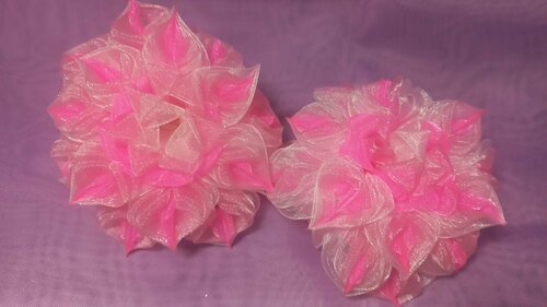 Банты розовые для девочки , комплект из 2 штук