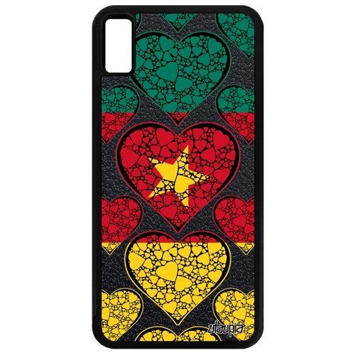 фото Чехол на смартфон iphone xs max, "флаг камеруна с сердцем" страна патриот utaupia