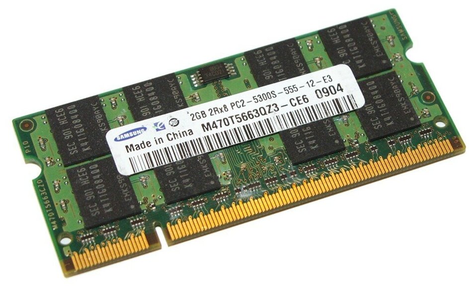 Оперативная память Samsung 2 ГБ DDR2 667 МГц SODIMM CL5 M470T5663QZ3-CE6