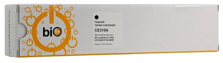 Bion Cartridge Bion CE310A Картридж для HP LaserJet CP1012 Pro CP1025 Pro; Canon LBP7010C LBP7018C MFP175nw 1200 стр. , Черный