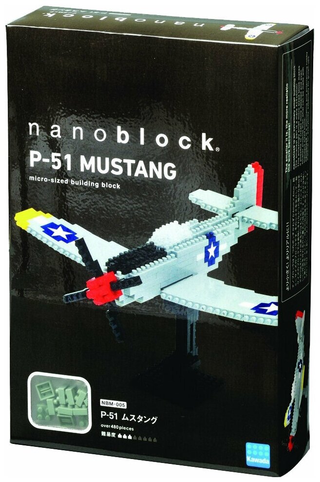 Конструктор Nanoblock Самолет P-51 Мустанг