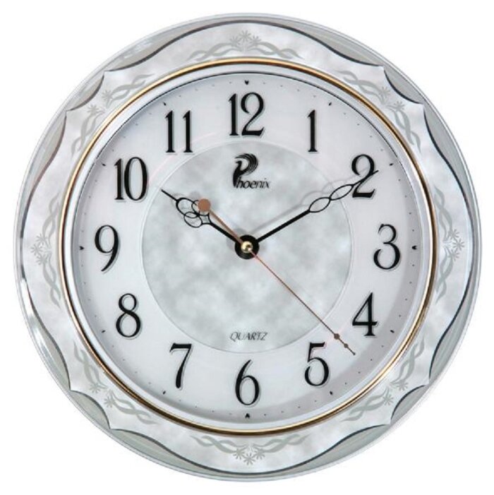 Часы настенные PHOENIX P 001021 круглые серые перламутровые диаметр 306 см