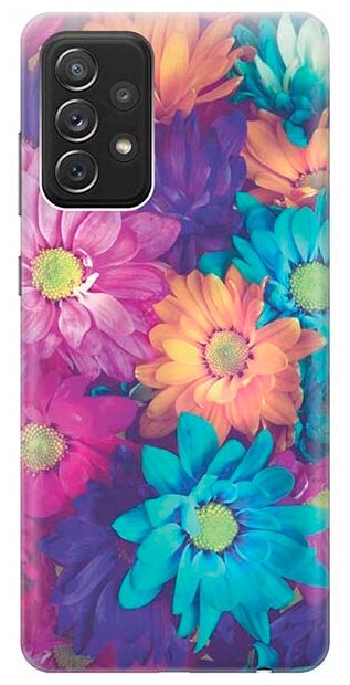 Ультратонкий силиконовый чехол-накладка для Samsung Galaxy A72 с принтом "Много цветов"