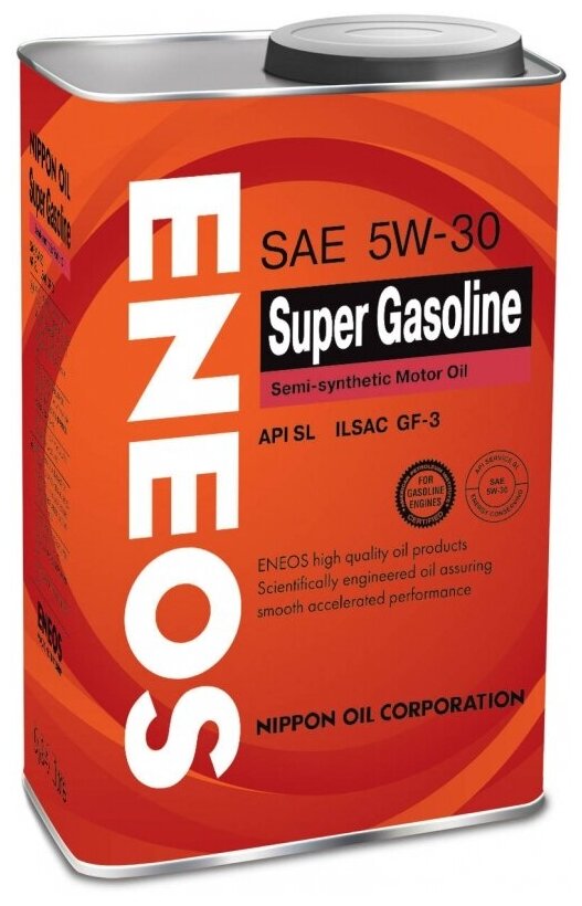 Масло моторное полусинтетическое ENEOS SUPER GASOLINE sl 5w30 4 литра