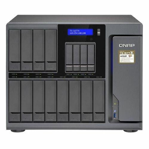 Сетевое хранилище NAS Qnap TS-1677X-1700-64G 16-bay настольный Ryzen7 1700