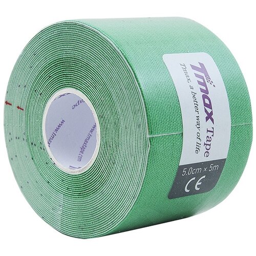 , кинезио тейп Tmax, Extra Sticky 5 м x 5 см, 5, green кинезио тейп хлопок tmax extra sticky 5cm x 5m оранжевый