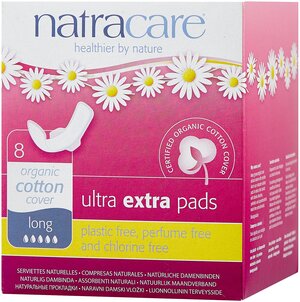 Natracare прокладки Long Ultra Extra Pads, 5 капель