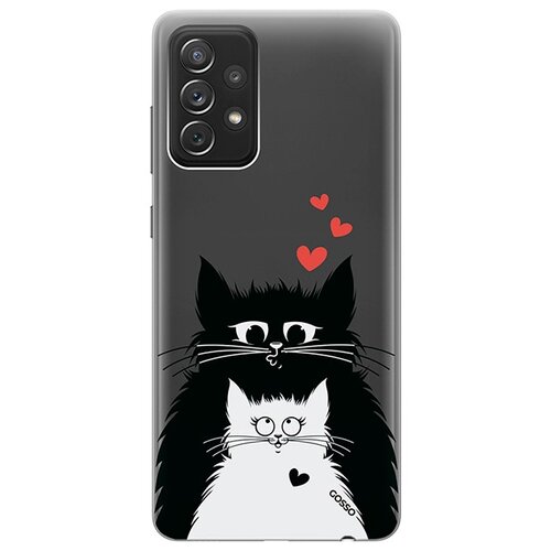 Ультратонкий силиконовый чехол-накладка ClearView 3D для Samsung Galaxy A72 с принтом Cats in Love ультратонкий силиконовый чехол накладка clearview 3d для samsung galaxy a52 с принтом cats in love