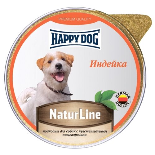 Влажный корм для собак Happy Dog NaturLine, при чувствительном пищеварении, индейка 1 уп. х 1 шт. х 125 г корм для собак happy dog naturline при чувствительном пищеварении ягненок индейка 1 уп х 10 шт х 410 г