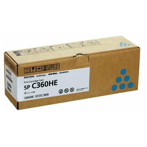 Картридж Ricoh SP C360HE Cyan, 5000 стр, голубой тонер картридж булат s line spc360he 408185 для ricoh aficio sp c360 голубой 5000 стр