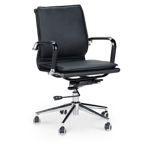 фото Кресло norden харман lb, (black) хром, черная экокожа, премиум (ha-101-35) norden chairs