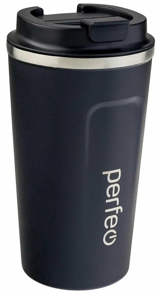 Термокружка PERFEO для напитков с крышкой-поилкой, объем 0,5 л, черный (PF_C3730)