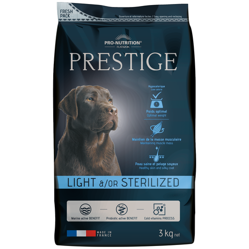 FLATAZOR PRESTIGE LIGHT/STERILISED диетический для взрослых собак всех пород, кастрированных и стерилизованных собак (3 кг)