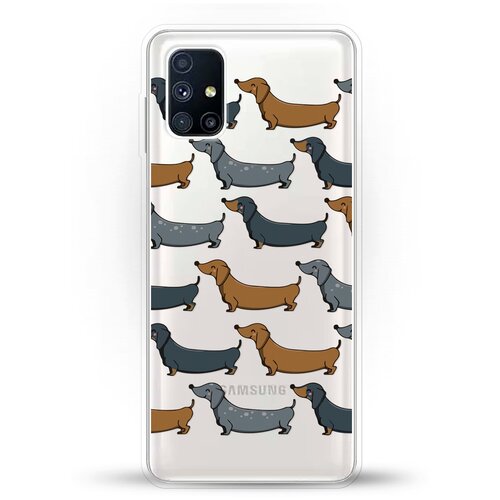 фото Силиконовый чехол узор из такс на samsung galaxy m51 andy & paul