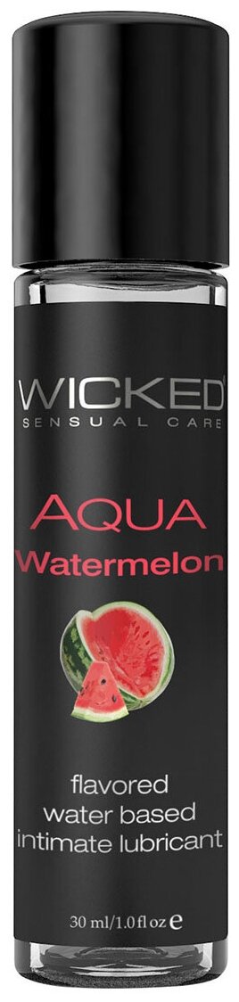 Лубрикант WICKED AQUA Watermelon, со вкусом освежающего арбуза, 30 мл
