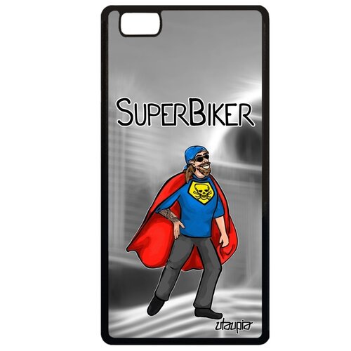 фото Чехол для телефона p8 lite 2015, "супербайкер" мотобайкер шутка utaupia