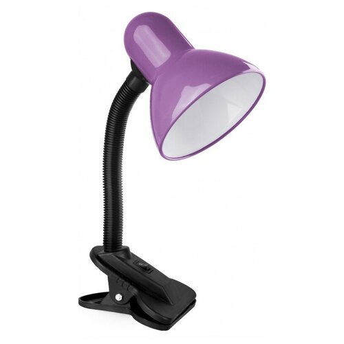 фото Лампа офисная camelion light solution kd-320 c12, e27, 60 вт, цвет арматуры: черный, цвет плафона/абажура: фиолетовый