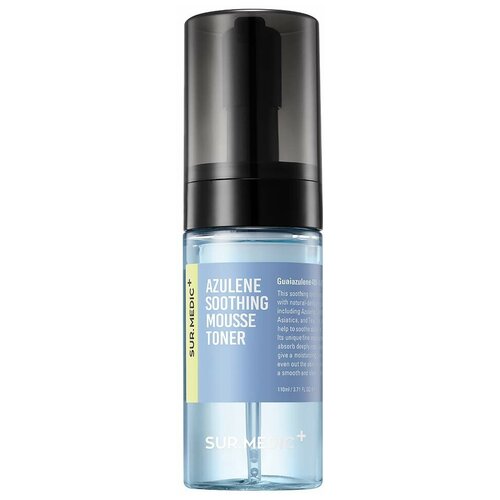 SUR. MEDIC+ Успокаивающий тонер-мусс с азуленом Azulene Soothing Mousse Toner легкий солнцезащитный праймер с азуленом sur medic azulene mild uv tone up sun primer 50ml