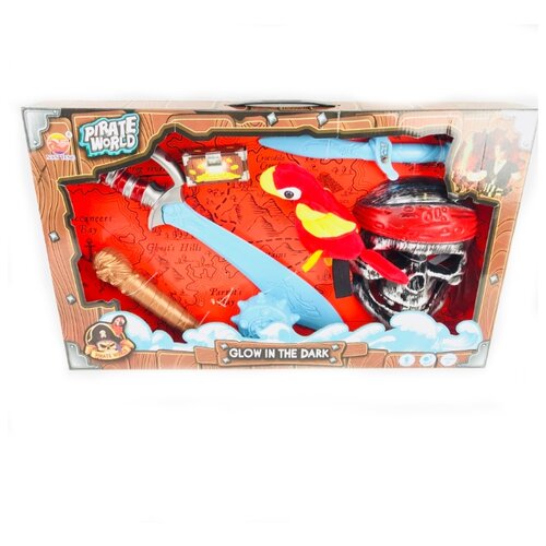 Пиратский набор с попугаем со светом и звуком