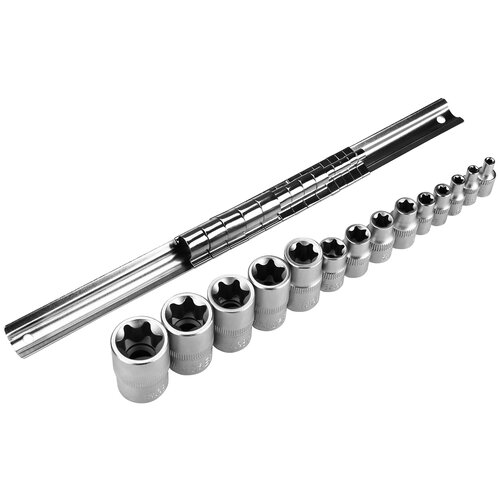 фото Набор универсальных головок 1/4", 3/8", 1/2" deko dkss13-1 (4-24мм, 14 предметов)