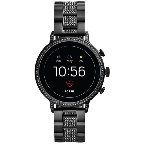 Умные часы FOSSIL Gen 4 Smartwatch Venture HR (stainless steel), black crystals