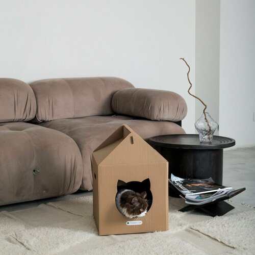 Домик для кролика и кошки из картона 