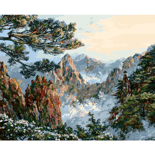 Белоснежка Картина по номерам Китай. Хуаншань (196-AB), 40 x 50 см, разноцветный