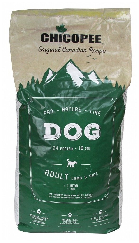 Chicopee Pro Nature Line Adult Lamb and Rice сухой корм для взрослых чувствительных собак всех пород с ягненком и рисом - 20 кг