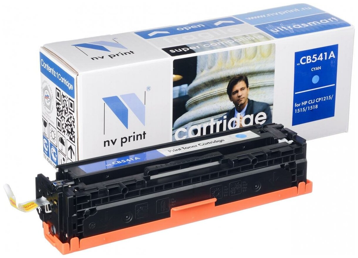 Картридж NVP совместимый NV-CB541A/NV-716 Cyan универсальные для HP/Canon Color LaserJet CP1215/ CP1515n/ CM1312/ CM1312nfi/ i-SENSYS LBP-5050/ MF8030C/ MF8050C/ 8080C (1400k)