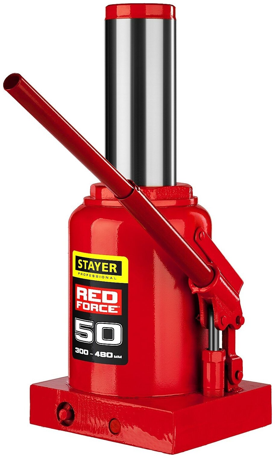 STAYER RED FORCE 50т 300-480мм домкрат бутылочный гидравлический, 43160-50_z01