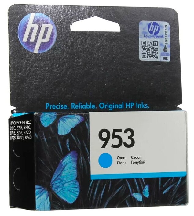 Картридж HP F6U12AE, голубой