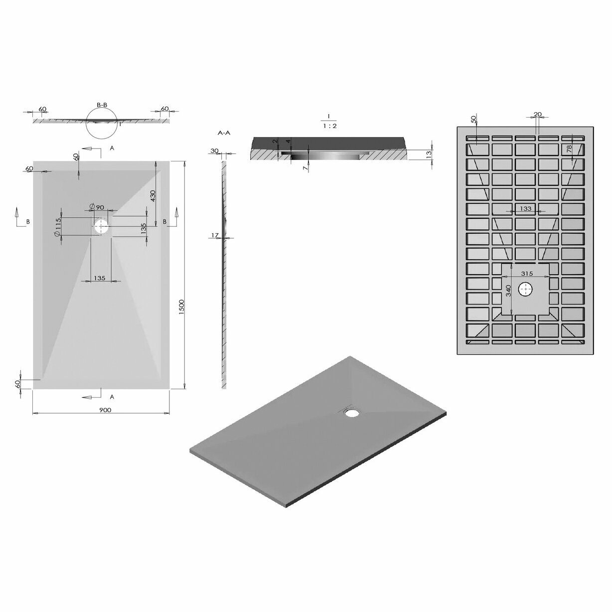 Душевой поддон из искусственного камня Vincea 150x90 белый, матовый - фото №16